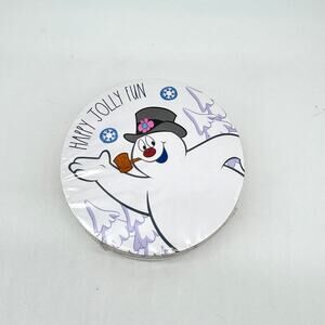 Rae Dunn Frosty The Snowman Set of 8 Drink Coasters Christmas NEW